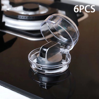 6PCS Dustproof Gas Stove Knob Cover Cooker Protector Security Protection Switch Cover Anti-dirty Non-slip Baby Safety Lock