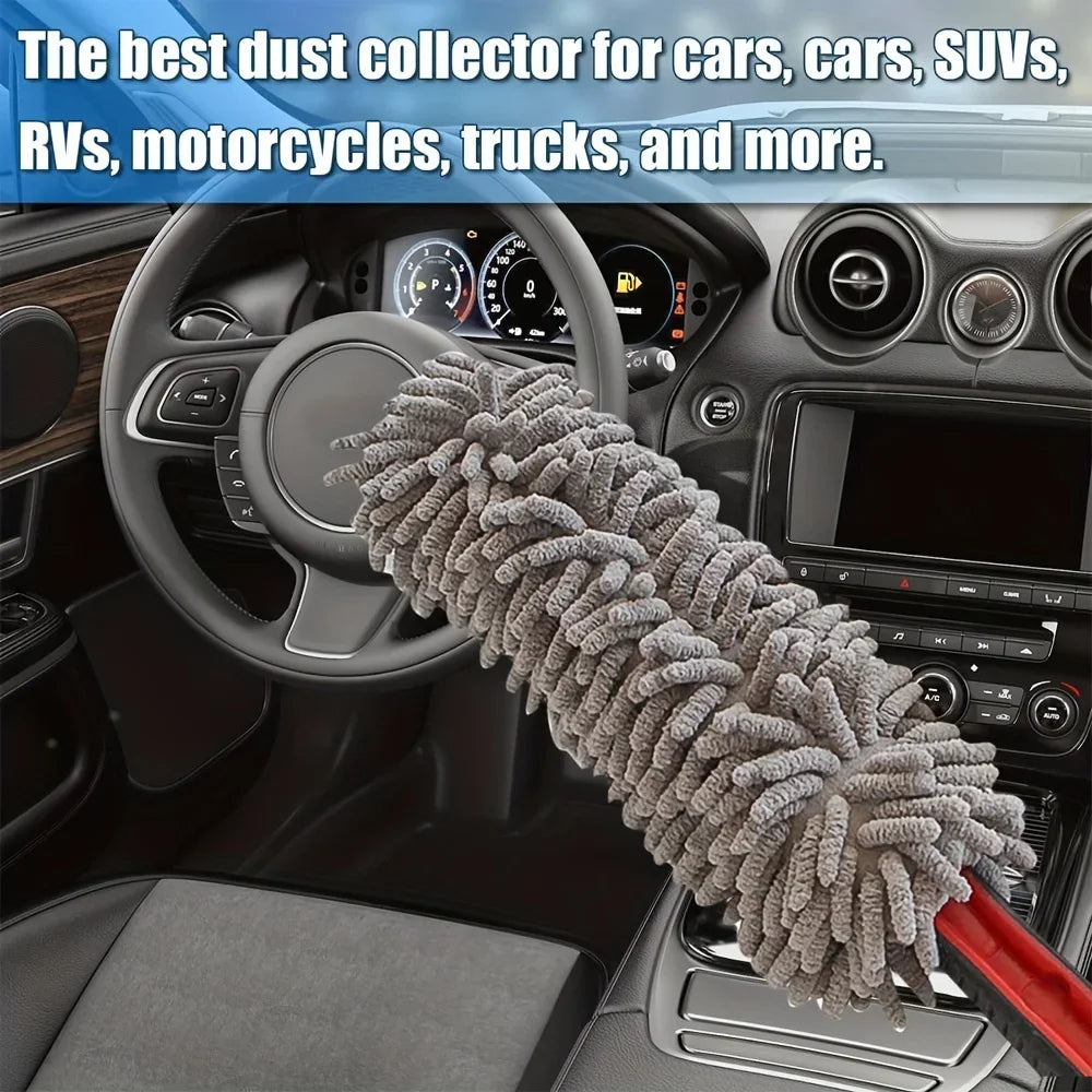 Car Wheel Brush, Auto Detailing Wash Brush Duster Exterior Scratch Free Universal for Cleaning Vehicle Truck SUV Van Tire Wheel