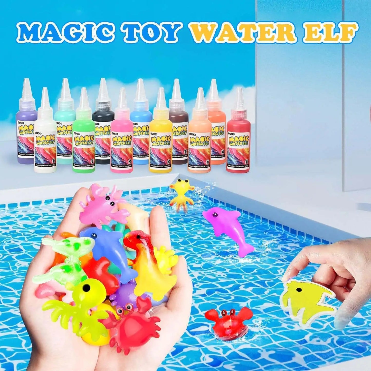 Magic Gel Water Beads Toy: 12-Pack DIY Fairy Garden Kit with Molds, STEM Sensory Squishy Toys, Creative Birthday Gift for Kids