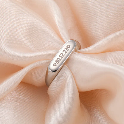 Couple Engrave Name Finger Ring Personalized Custom Gift For Woman Men Wedding Marry Love Silver Color Stainless Steel Jewelry