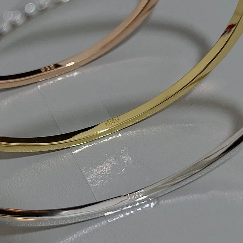 Top Quality Fashion Lovely Bangle Pure Sterling 925 Silver Jewelry For Women Design Bangle Cute Diamond Party Gift Jewelry Size6