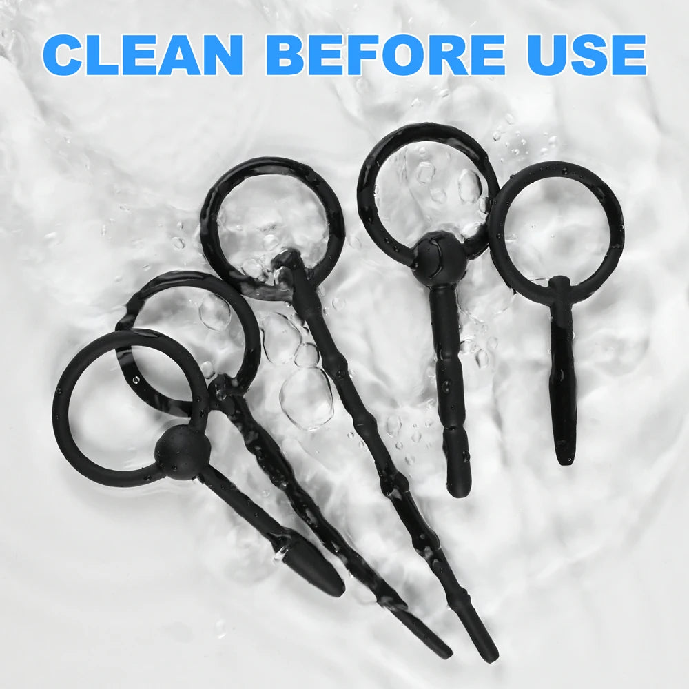 5 Sizes Soft Silicone Urethral Dilator Horse Eye Stick Penis Rod Male Masturbation Blockage Stimulator Catheter Sex Toys for Men