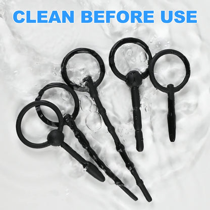 5 Sizes Soft Silicone Urethral Dilator Horse Eye Stick Penis Rod Male Masturbation Blockage Stimulator Catheter Sex Toys for Men