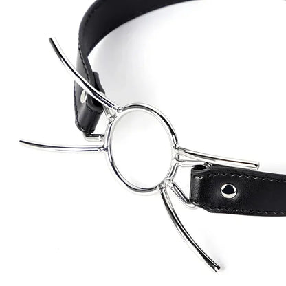 PU Leather Spider X Style O Ring Open Mouth Gag BDSM Oral Restraint Fetish Play Toy For Adult Men Women Couples