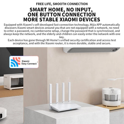 2024 NEW Original Xiaomi AX3000T Router 2.4GHz 5GHz 1.3GHz CPU 2X2 160MHz WAN LAN LED NFC Connection for Home Office Games Mi
