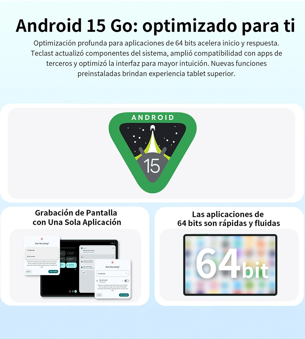 Teclast P33 Android 15 Tablet, 10.1 Inch IPS, Allwinner A333, 9GB(3GB+6GB) RAM 64GB ROM (Expandable 1TB), WiFi 6, 6000mAh, 5MP Camera, Metal Body, Tablet PC