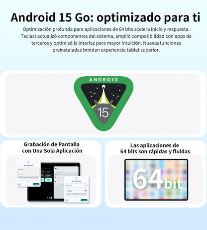 Teclast P33 Android 15 Tablet, 10.1 Inch IPS, Allwinner A333, 9GB(3GB+6GB) RAM 64GB ROM (Expandable 1TB), WiFi 6, 6000mAh, 5MP Camera, Metal Body, Tablet PC