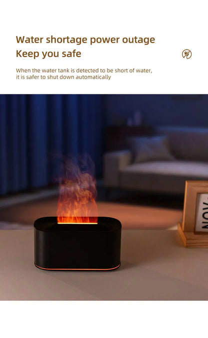 Mini Aroma Diffuser Aromatherapy Realistic Flame Lights Colorful RGB Air Humidifier Desktop USB Sprayer/Essential Oil Set