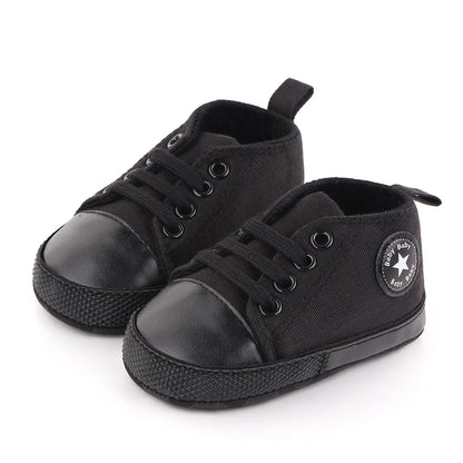 New Baby Shoes Boys Girls Classic Canvas Casual Sneakers Spring Newborn First Walker Toddler Soft Sole Non-Slip Walking Shoes