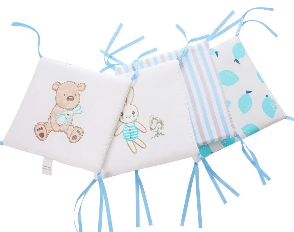 6Pcs/Set Baby Bed Protector Crib Bumper Pads Baby Bed Bumper Kids Safety Bed Around Cotton Blend Crib Anti-collision Anti-fall
