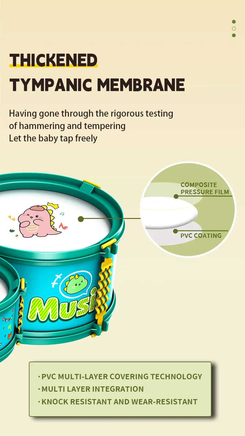 Drums, Jazz Drums, Music Enlightenment for Children and Babies, Toys, Imitation Musical Instruments, Beginners Practicing Music