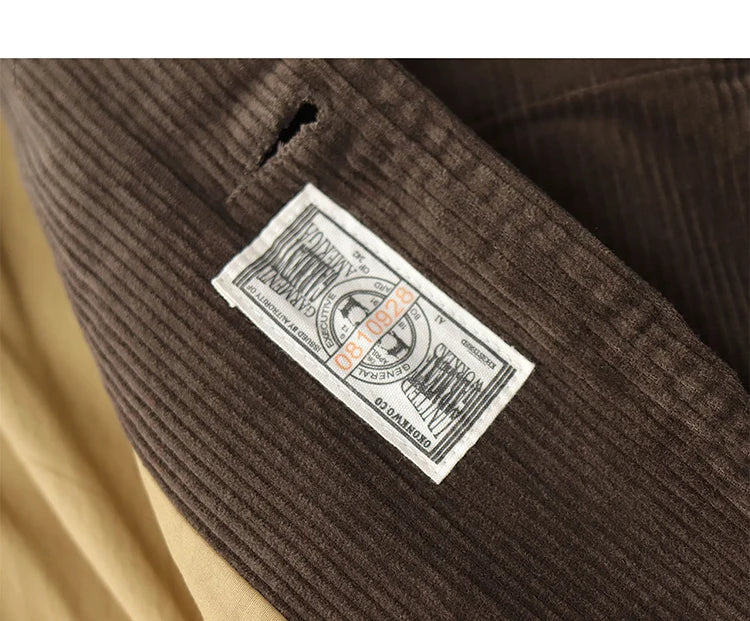 Heavyweight corduroy casual blazer for men American retro Ame Kaji loose jacket