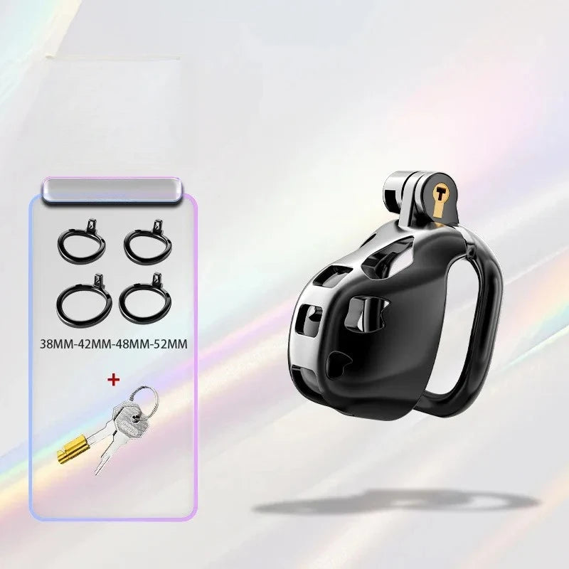 New Sissy Simulation Vagina Chastity Cock Cage Sex Toy with 4 Size Cock Ring Bdsm Penis Urethral Lock Adult Toy for Men