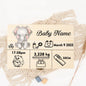Custom Baby Wooden Memory Box Newbron Shower Gift Personalized Infant  Keepsake Box Baby Birth Stats Box Umbilical Cord Box