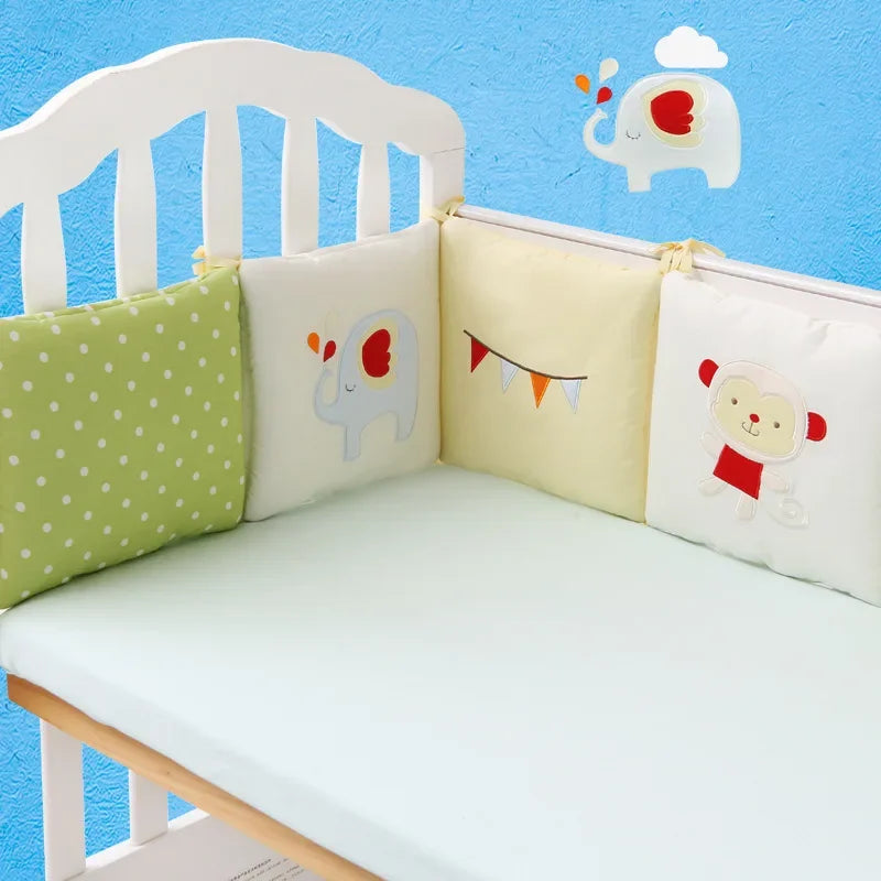 6Pcs/Set Baby Bed Protector Crib Bumper Pads Baby Bed Bumper Kids Safety Bed Around Cotton Blend Crib Anti-collision Anti-fall