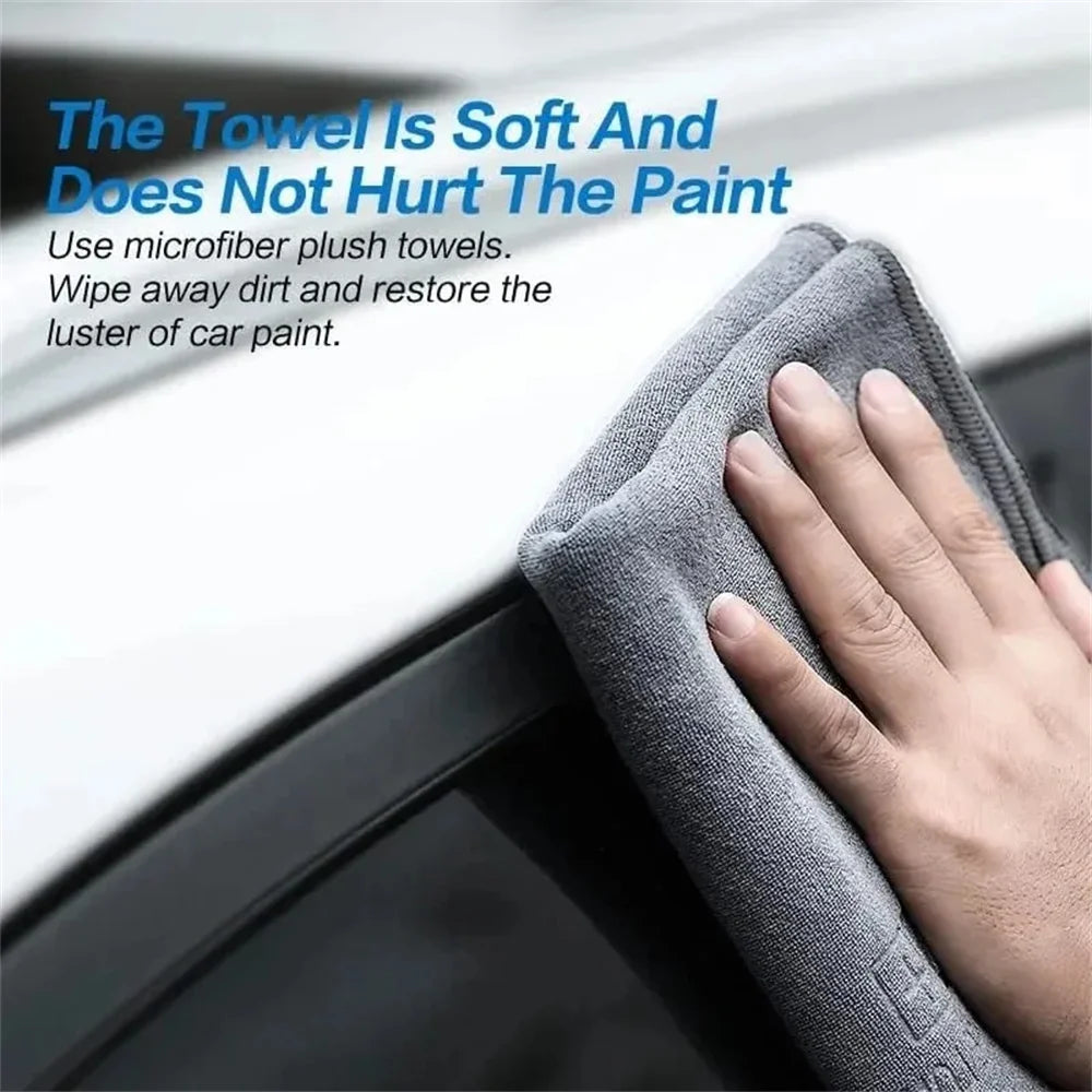 1-10PCS Car Wash Towel Ultra-fine Fiber Car Cleaning Cloth Soft Clean and Dry Cloth Edge Sealing Strong Water Absorption Rags
