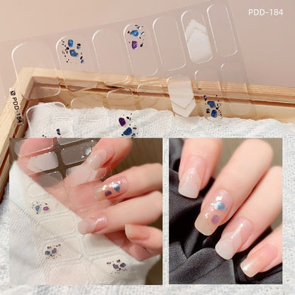1PC Gel Nail Sticker Patch Slider Flower Gradient Color Back Glue Full Cover Waterproof Gel Nail Sticker UV Lamp Curing Manicur