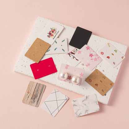 50/100Pcs 5x4cm Earring Cards Cardboard Labels DIY Jewelry Display Stand Holder Small Businesses Selling Packaging Supplies