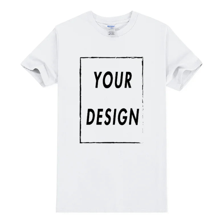 Custom Tshirt Front Back Print Professional Your Own Logo Text Photo Male Personalized Premium Gifts T-shirt EU Size 100% Cotton