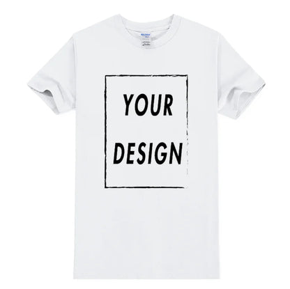 Custom Tshirt Front Back Print Professional Your Own Logo Text Photo Male Personalized Premium Gifts T-shirt EU Size 100% Cotton