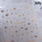 Colorful Bagful Jellyfish Bubbles Swimming Rings Rainbow Stars Ocean Starfish Self Adhesive 5D Nail Art Sticker Manicure Decal