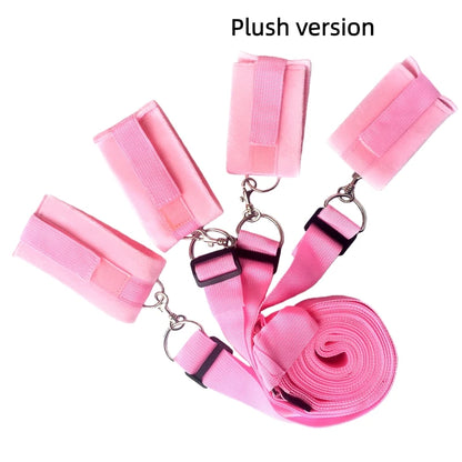 Bed Bondage Restraint Set Adjustable Wrist Ankle Cuffs Comfortable Couples Handcuffs Adult Sex SM Game Lover Intimate Play Kit
