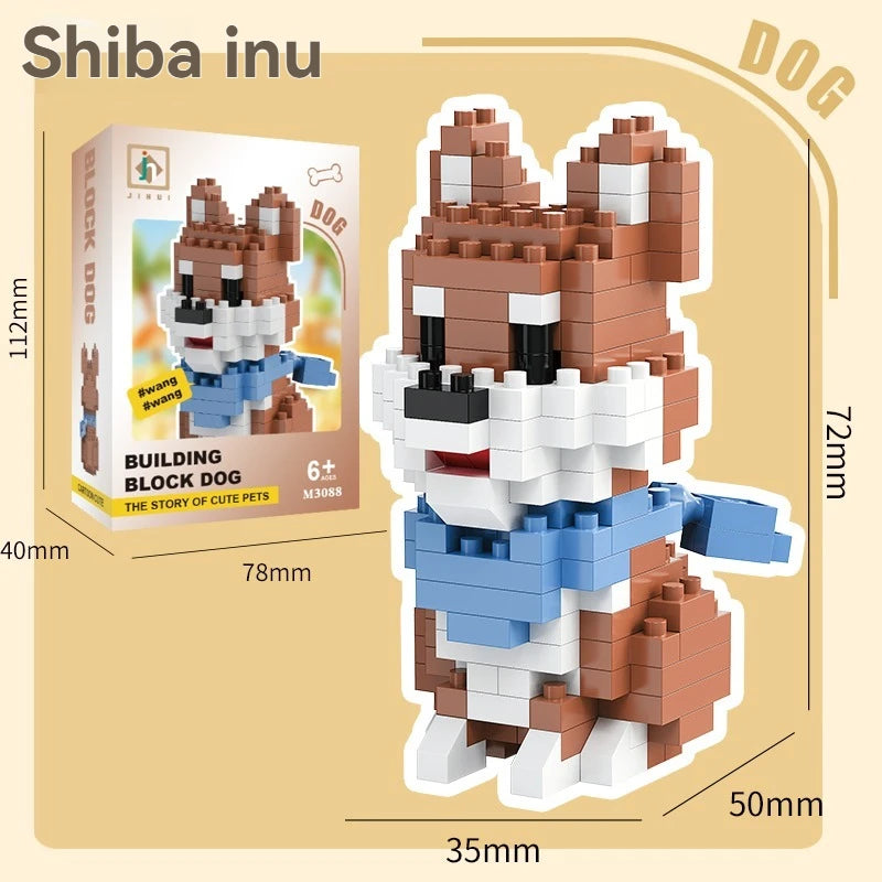 DIY Creative Micro Building Blocks Set  Dogs  Cartoon Character Models DIY Educational Toys For Children Birthday Gift