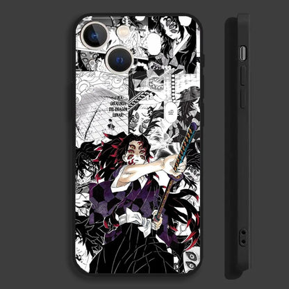 Cool K-Kokushibo Anime Phone Case For iPhone 16,15,14,13,12,11,Pro,Max,Plus,Mini,X,XS,XR,8,7,6,S,SE Soft Black Case