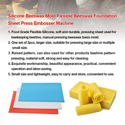 Beeswax Press Sheet Mold DIY Comb Foundation Mold Soft PVC Honeycomb Base Foundation Mould Beekeeping Beeswax Candle Making Tool