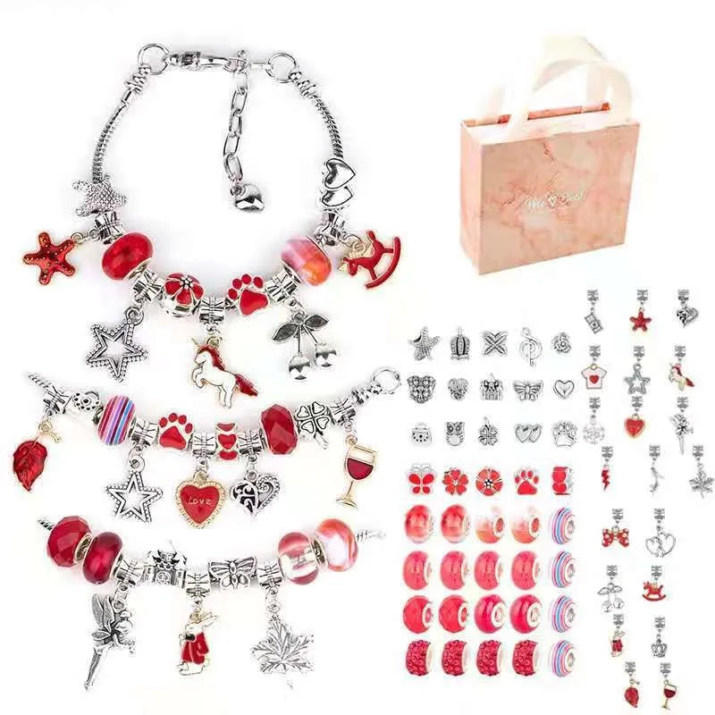 Charm Bracelet Making Kit DIY Jewelry Making Supplies Beads Unicorn Mermaid Crafts Handmade Gifts Set  for Girls Teens Age