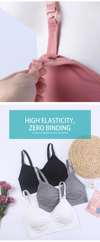 Breathable Maternity Pregnant Bras Comfort Breastfeeding Sleep Bralette Women Wireless Seamless Nursing Underwear