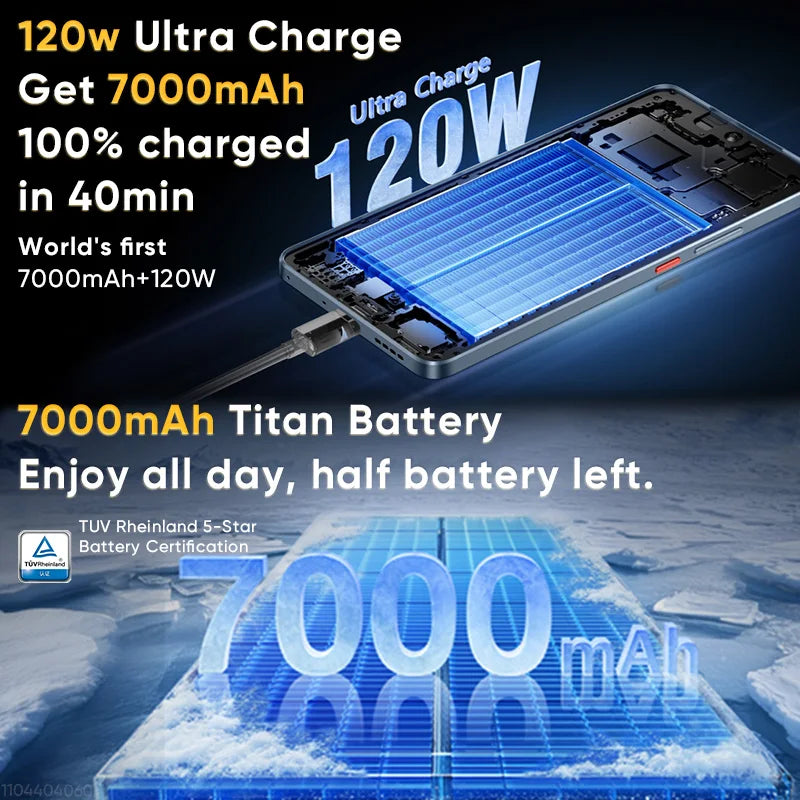 realme GT 7T Smartphone 5G MediaTek 8400-MAX 7000mAh Titan Battery 120W Ultra Charge 6.8'' 120Hz Display EU Version NFC