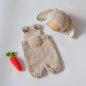 Cute Bunny Costume Newborn Photography Outfits Soft Knitted Rabbit Shape Hat and Jumpsuits with Carrot Clothes Baby Photo Props