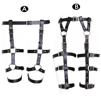 BDSM Bondage Leg Restraints Leather Belt Pants Adult Games thigh ring cuffs Straps Sex Toys For Couples Women erotic underwater
