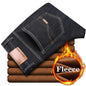 Brand Autumn Winter Warm Flocking Denim Soft Man Activities Fleece Line Men Jeans Black Blue Grey Colors