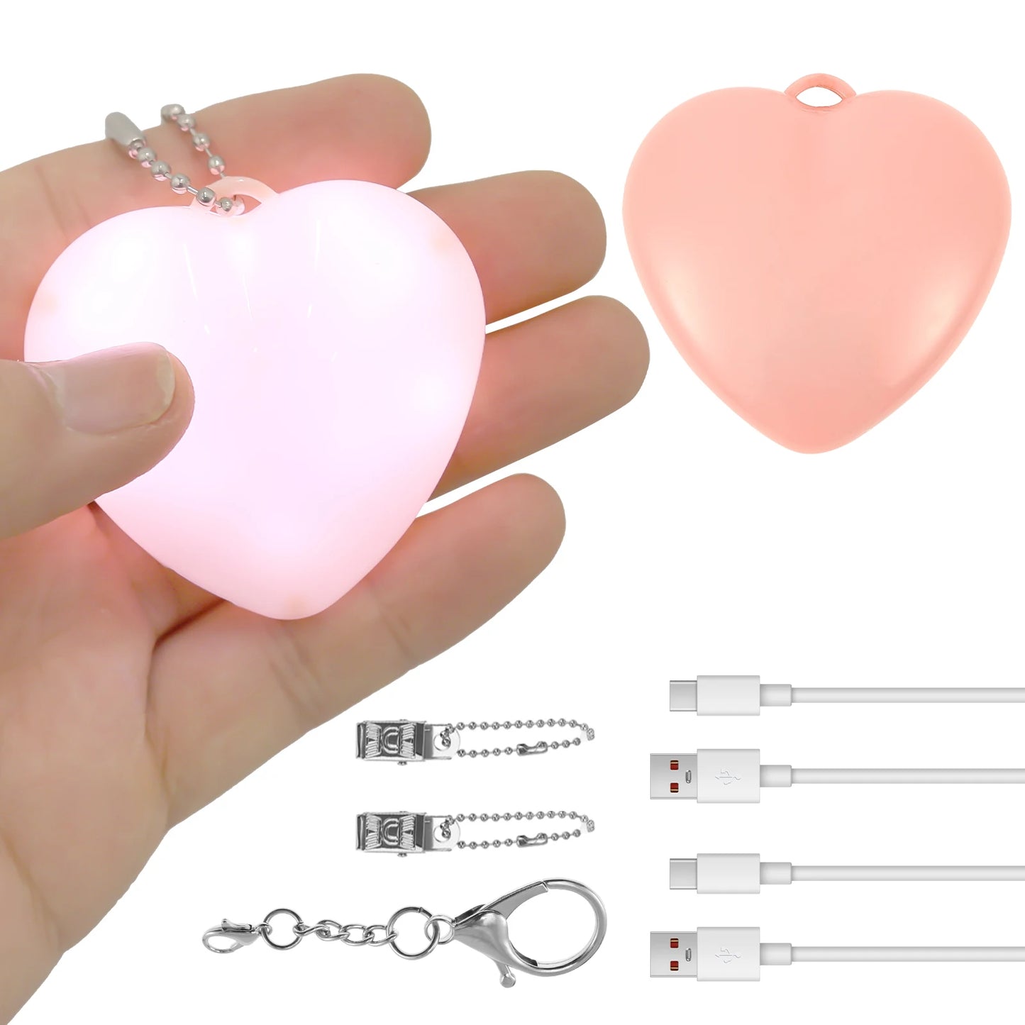 1/2/4Pcs Handbag Night Light Heart-Shape Purse Light LED Automatic Sensor Rechargeable Touch Wallet Tote Bag Mini Light Keychain