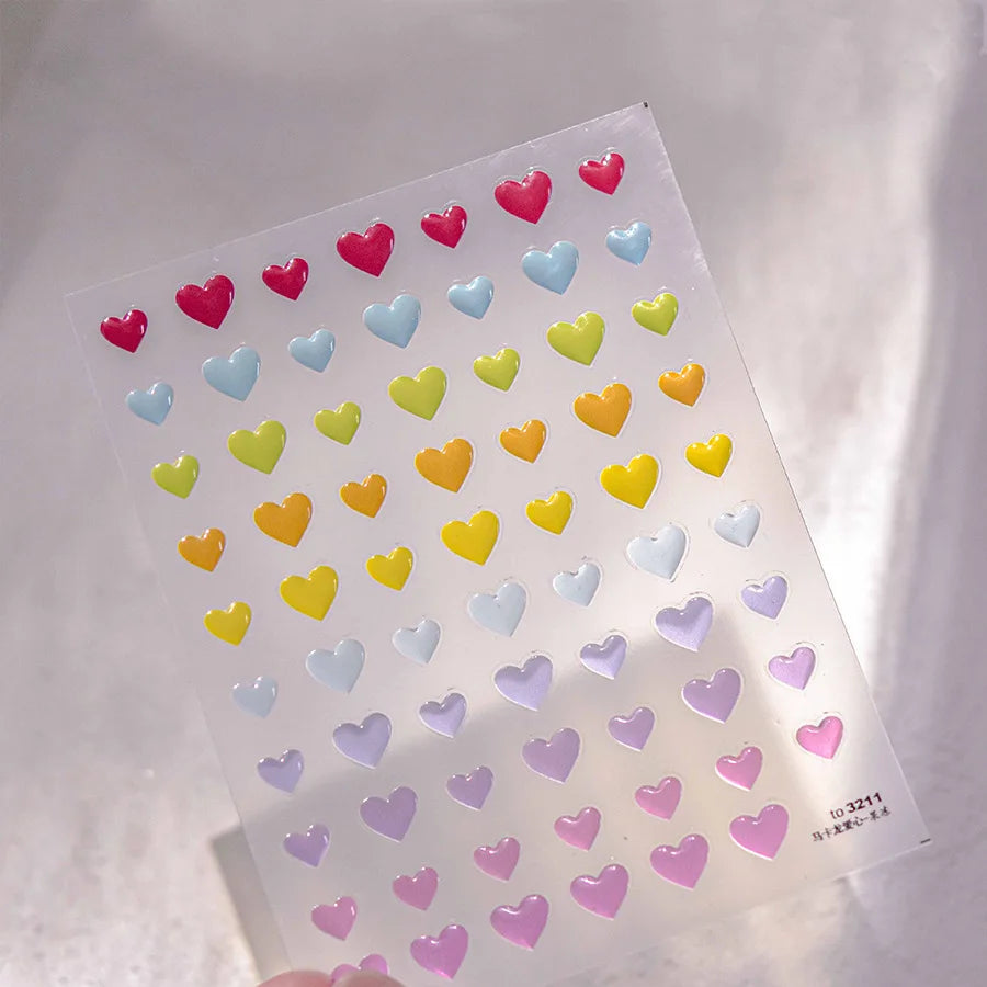 Line Flower Powder Blusher Love Heart High Quality Jelly Series Adhesive Nail Sticker Nail Art Decoration Decals Design T-2830