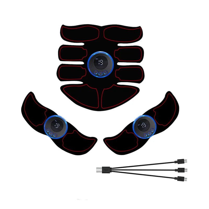 EMS Muscle Stimulator Abs Trainer Muscle Toner USB Rechargable Electric Massager Leg Arm Belly Weight Loss Fitness Workout Unise