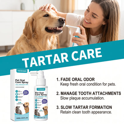 Pet Oral Care Spray Teeth Cleaning Freshing Breath Remove Plaque Tartar Bad Breath Protect Gum No Brushing Pet Dental Care Spray