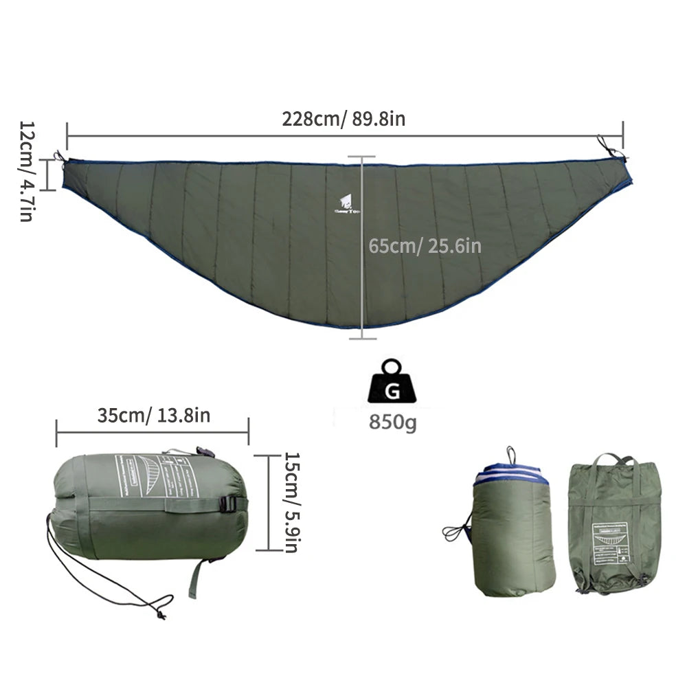 Portable Hammock Underquilt Winter Cold Weather Warm Under Quilt for Outdoor Camping Hiking Traveling Supplies