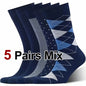 1/5 Pairs Men diamond Pattern Business Mid Tube Socks Anti Odor Sweat Absorbing Comfortable Breathable All Season Casual Socks