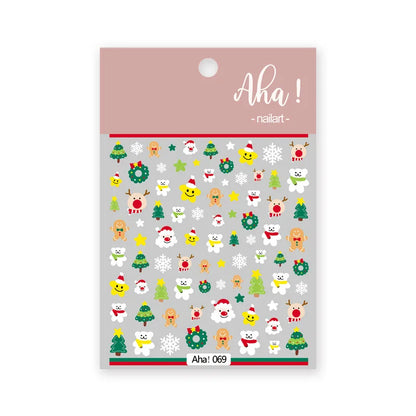 Winter Christmas Atmosphere Nail Stickers Snowman Snowflake Wapiti Self-adhesive High Quality Cute Nail Stickers Nail Art Deco