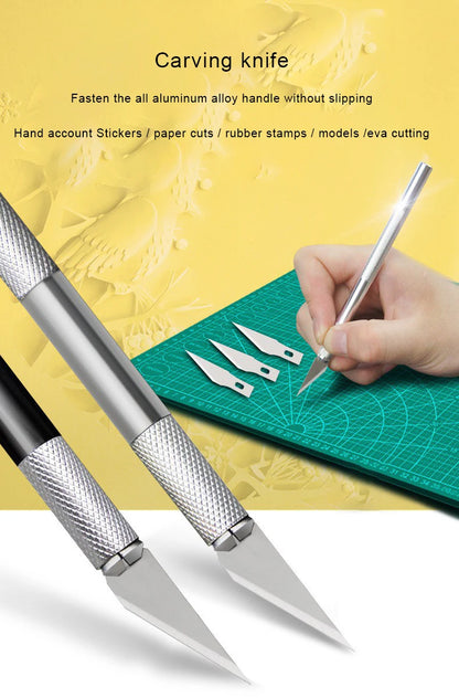Engraving Non-Slip Metal Scalpel Knife Kit 5pcs Blades Cutter Craft Knives For Mobile Phone PC DIY Repair Hand Tool Accessories