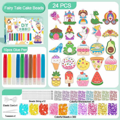 DIY Crystal Gel Painting Kit Craft Handmade Toy Children Graffiti Coloring Gift Fairy Tale & Animal Themes Educational Art Kits
