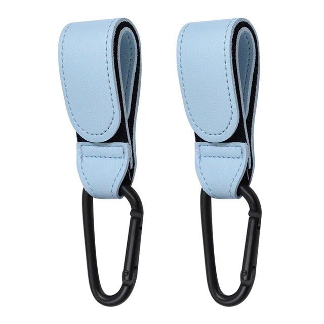 1/2pcs PU Leather Baby Bag Stroller Hook Pram Cart Organizer 360 Degree Rotatable Hook High-quality Crochet Stroller Accessories