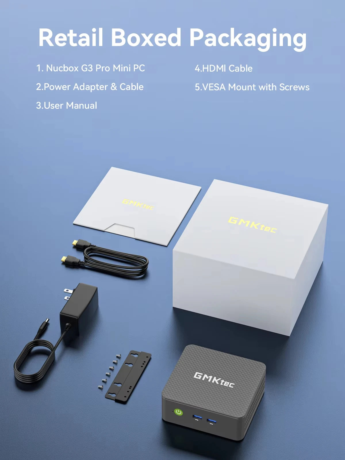 GMKtec G3 Pro Mini PC Intel Core I3-10110U 2*DDR4 2*M.2 SSD WIFI6 BT5.2 2.5G Lan Windows 11 Pro Desktop Office Mini PC Computer