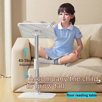 Oatsbasf Floor Reading Stand 43-78cm Height Adjustable Tablet Stand Book Shelf Liftable Reading Table  Foldable iPad Holder