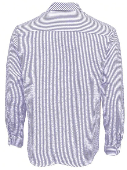 Men's Long Sleeve Striped Shirt with Loose Fit Stylish Comfortable Casual Wear for All Seasons Ideal for Outdoor Activities