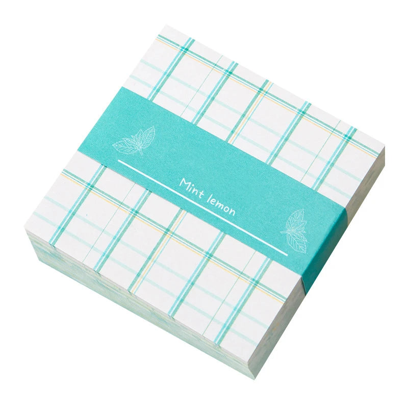 200Sheets Grid Pad Paper  8*8cm Aesthetic Non-Adhesive Plaid Design for Journaling, Planners & Study Notes, Stylish School-Style