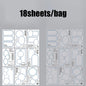 Mr. Paper 18pcs/bag Basic Border Theme Dual-Material Die-Cut Stickers Handbook Materials DIY Scrapbook Journal Frame Photo Album